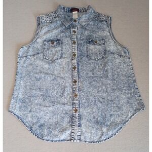 VINTAGE Mark. Denim Acid Wash Sleeveless Shirt, Sz XXL, 80's/90's Style